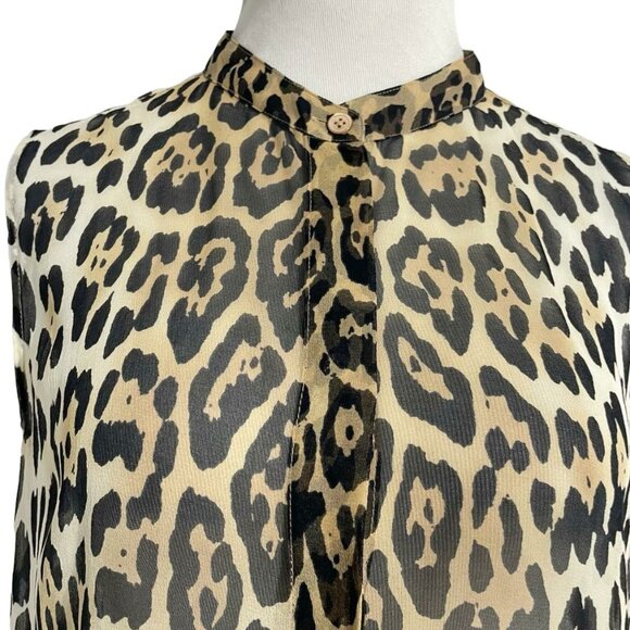 Equipment Size Large  Top Blouse Animal Print Leopard Cheetah Sleeveless - Picture 2 of 7